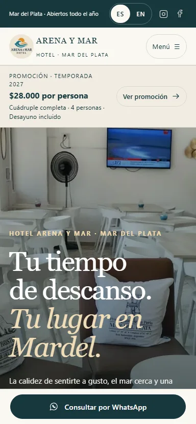 Portada de Hotel Arena y Mar en celular