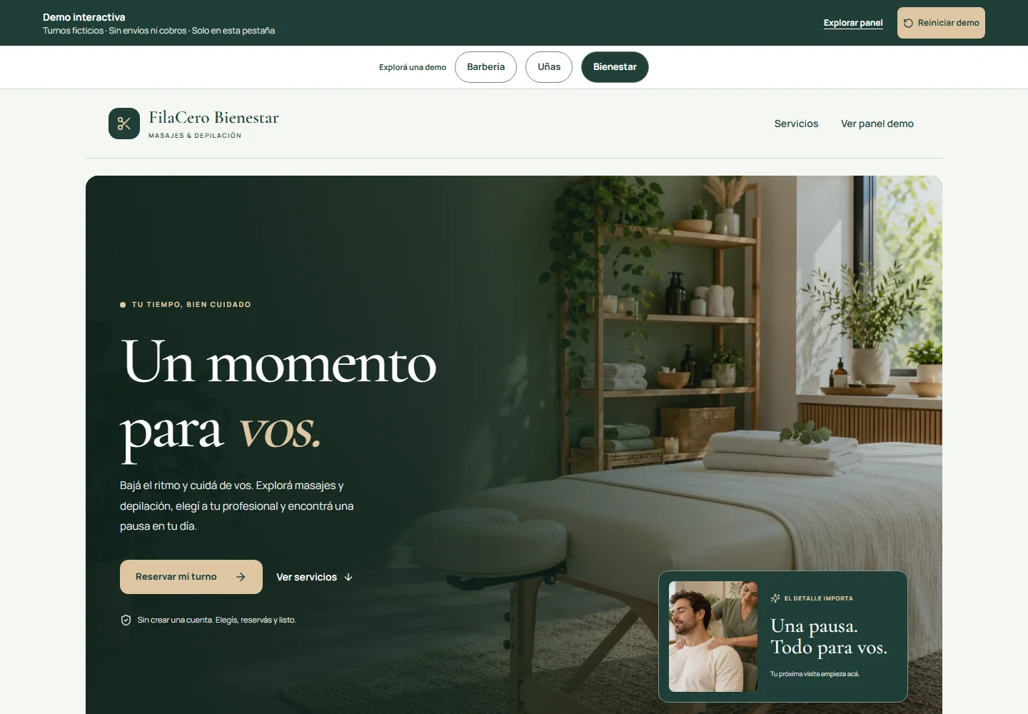 Demo FilaCero: Bienestar